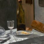 Still Life with Bottle, Carafe, Bread, and Wine, c. 1862/1863