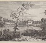 View of a Town on a River Bank