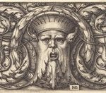 Ornament Panel with a Large Bearded Mask