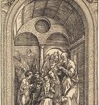 The Holy Family with Two Angels in a Vaulted Hall