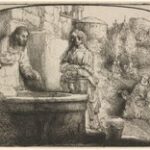 Christ and the Woman of Samaria: an Arched Print